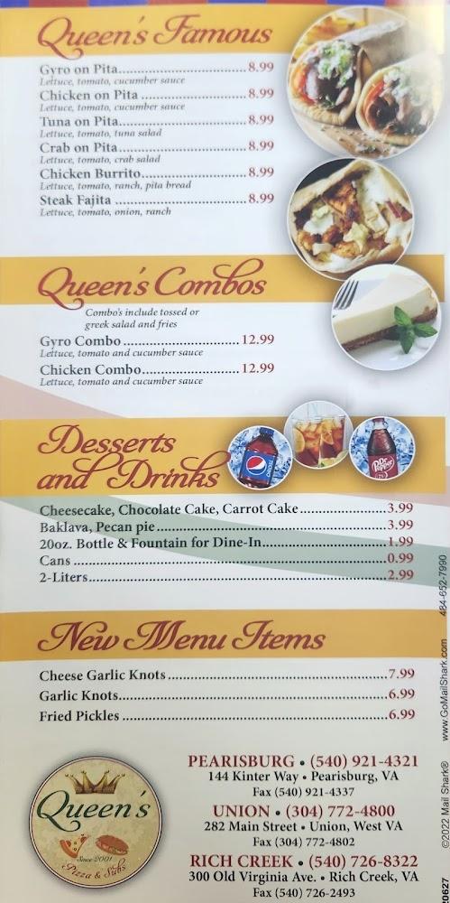 Queen's Pizza & Subs Menu image 1
